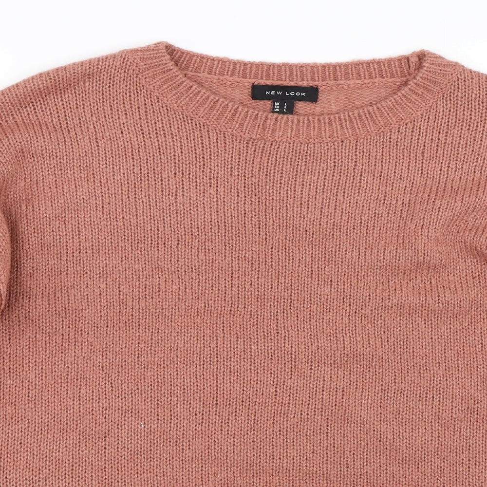 Womens UK Size L New Look Pink Pullover Jumper