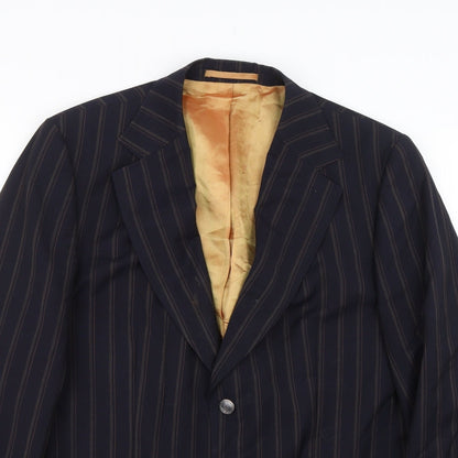 Carnaby Classics Mens Black Striped  Jacket Suit Size 40
