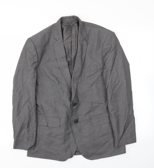 Mens UK Size 40 Preworn Regular Grey Suit Jacket
