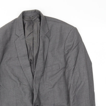 Mens UK Size 40 Preworn Regular Grey Suit Jacket
