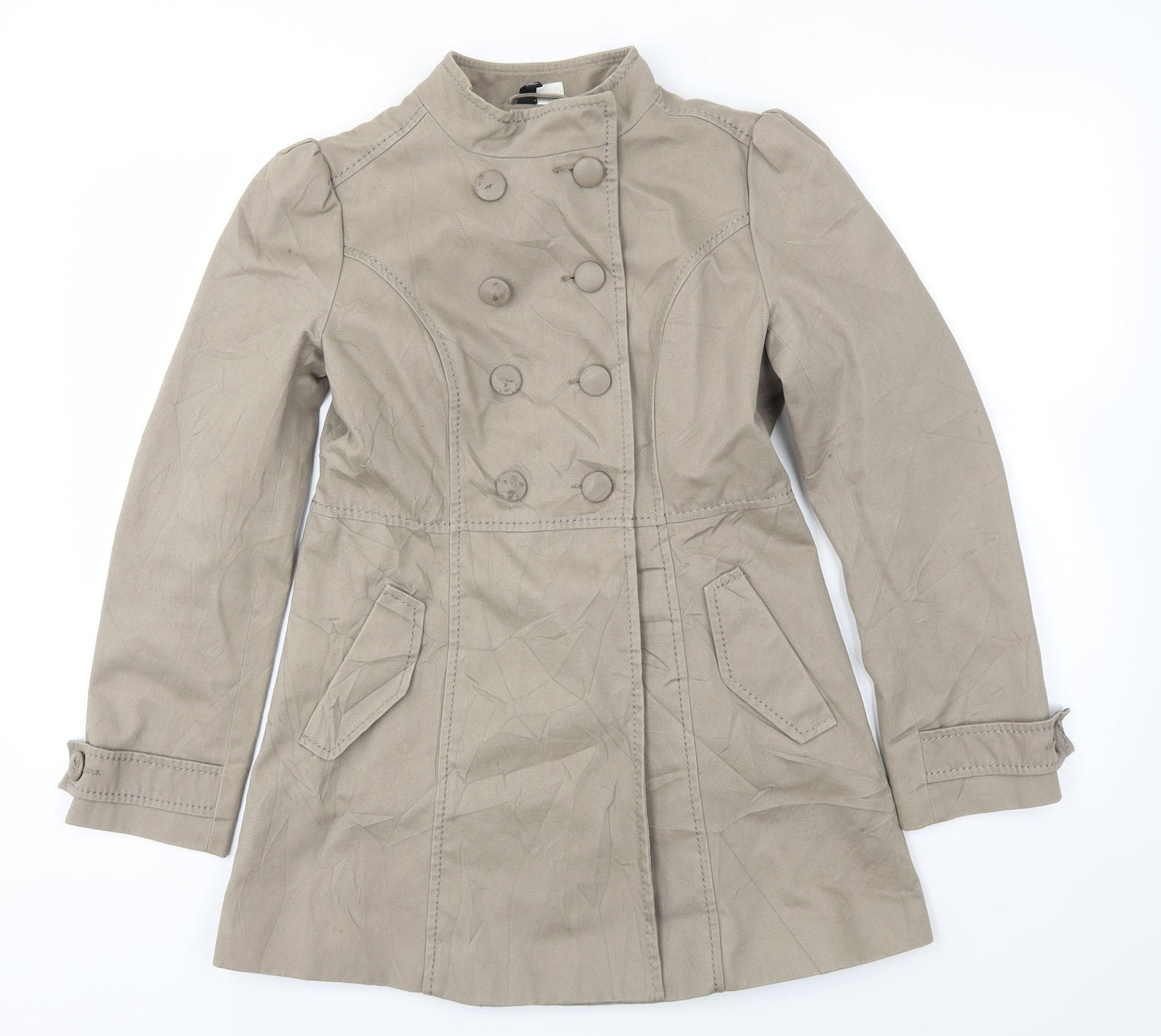 H&M Womens Beige   Jacket Coat Size 8