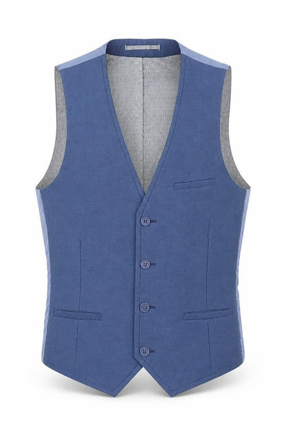 165 Mens Blue   Jacket Suit Waistcoat Size 34