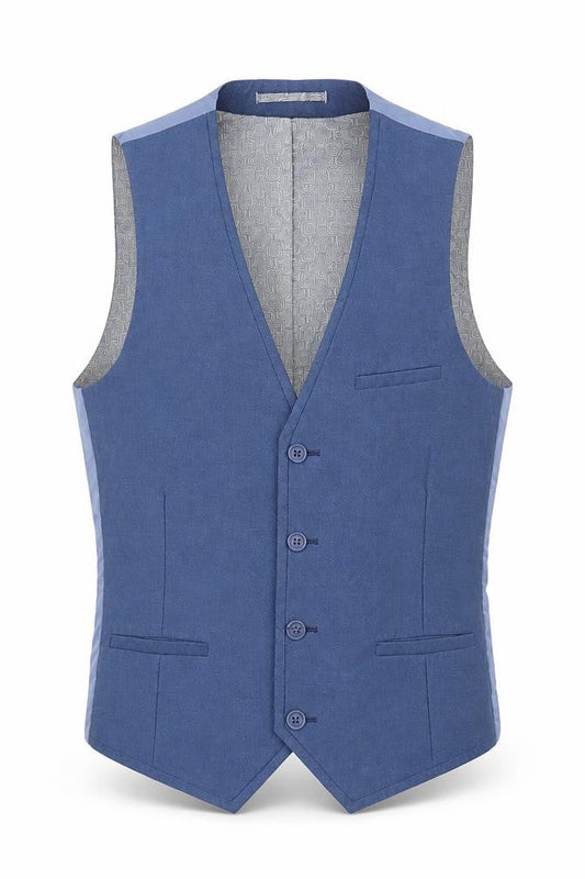 165 Mens Blue   Jacket Suit Waistcoat Size 34