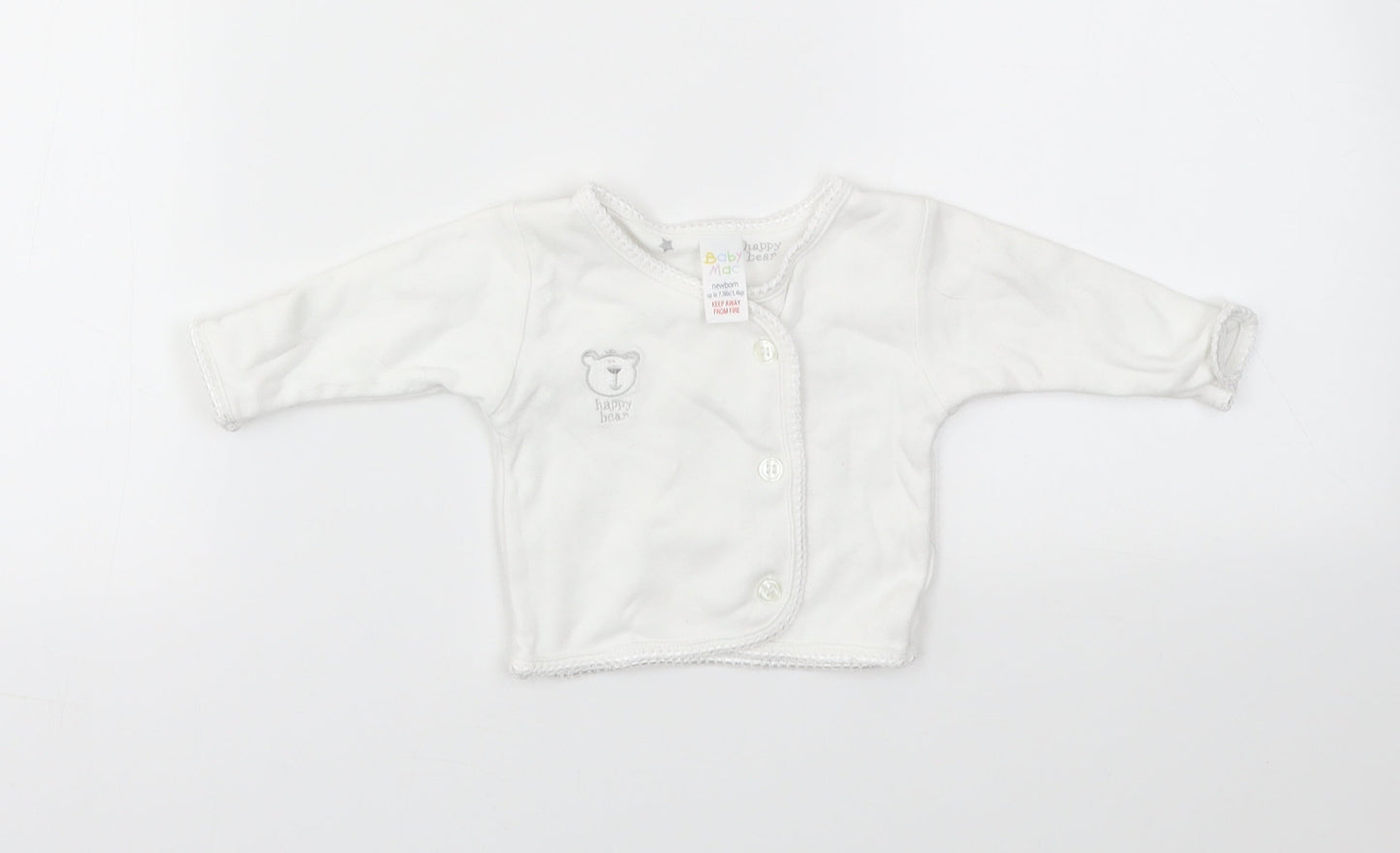 BABY MAC Girls White Houndstooth  Cardigan Jumper One Size