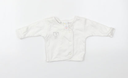 BABY MAC Girls White Houndstooth  Cardigan Jumper One Size