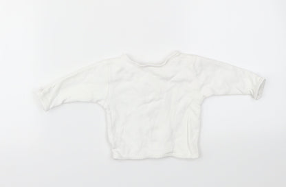 BABY MAC Girls White Houndstooth  Cardigan Jumper One Size