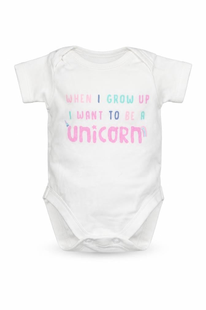 Front view of Nutmeg girls’ multicoloured babygrow one-piece size newborn
