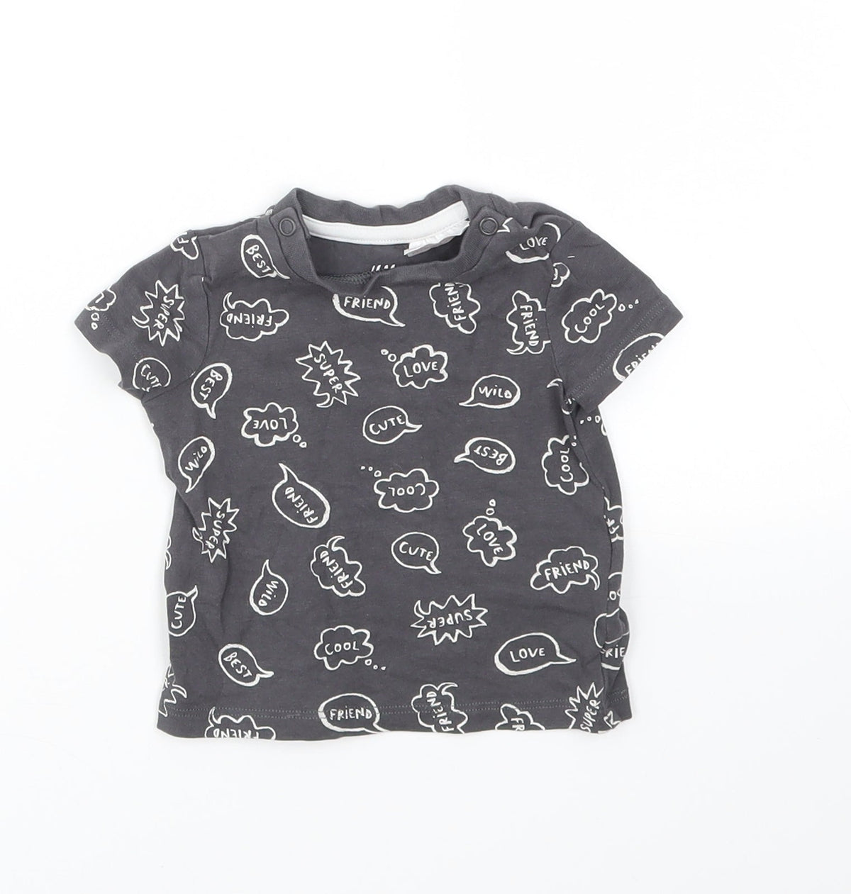 H&M Baby Grey Geometric  Basic T-Shirt Size 0-3 Months