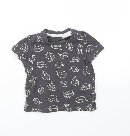 H&M Baby Grey Geometric  Basic T-Shirt Size 0-3 Months