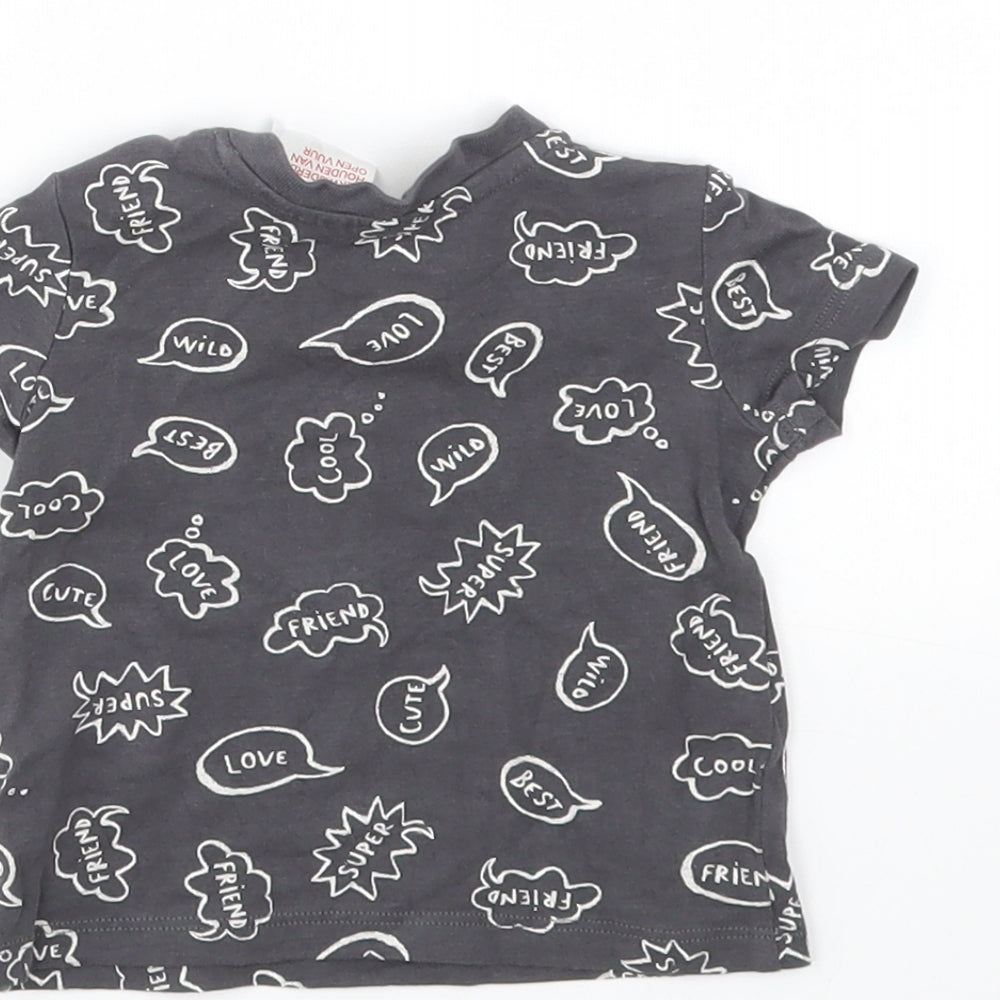 H&M Baby Grey Geometric  Basic T-Shirt Size 0-3 Months