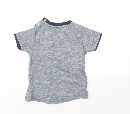 Nutmeg Boys Blue Houndstooth  Basic T-Shirt Size 2-3 Years