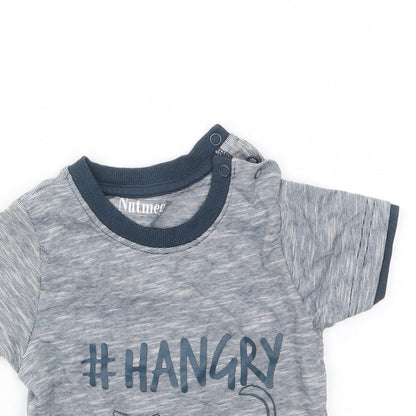 Nutmeg Boys Blue Houndstooth  Basic T-Shirt Size 2-3 Years