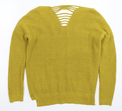 Cameo Womens Yellow  Knit Pullover Jumper Size 16