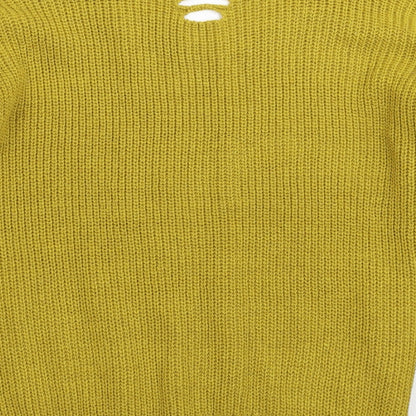 Cameo Womens Yellow  Knit Pullover Jumper Size 16