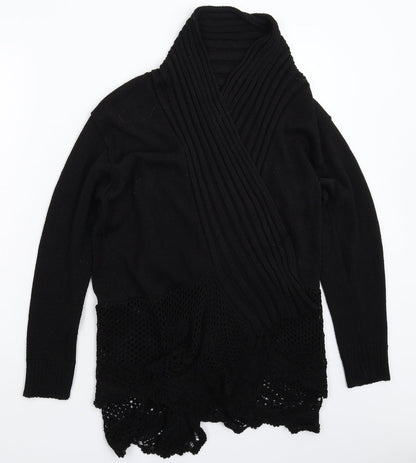 Glimpse Womens Black  Knit Cardigan Jumper Size M