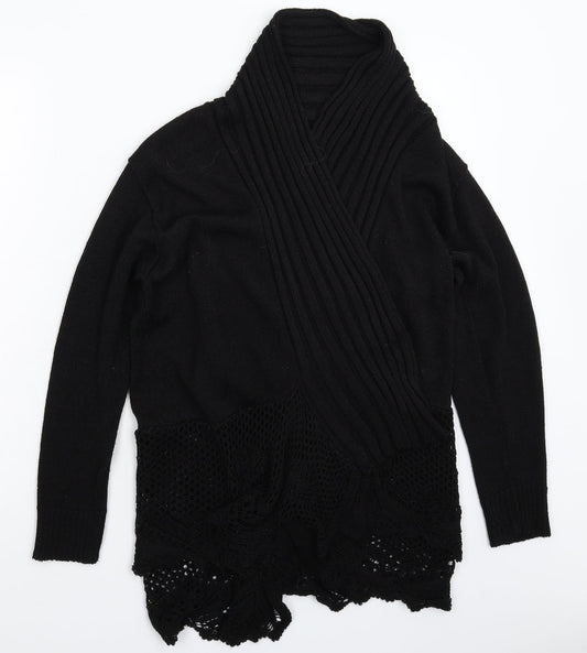 Glimpse Womens Black  Knit Cardigan Jumper Size M