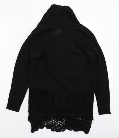 Glimpse Womens Black  Knit Cardigan Jumper Size M