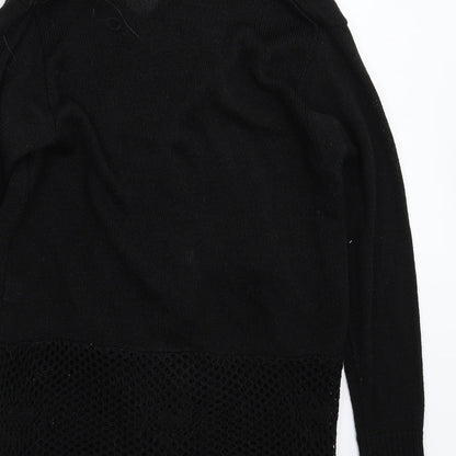 Glimpse Womens Black  Knit Cardigan Jumper Size M