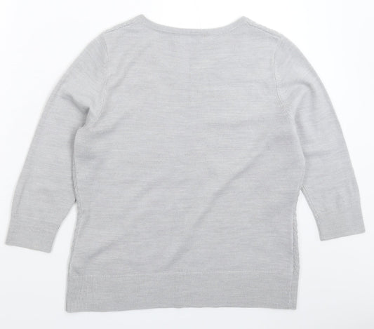 Womens UK Size 14 Per Una Grey Pullover Jumper