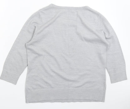 Womens UK Size 14 Per Una Grey Pullover Jumper