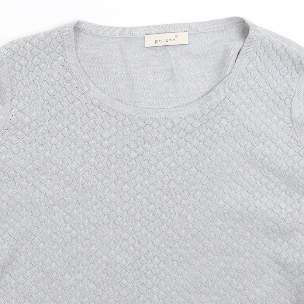 Womens UK Size 14 Per Una Grey Pullover Jumper