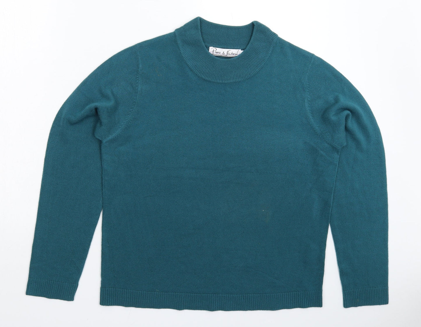 Womens UK Size 16 Pure & Natural Blue Pullover Jumper