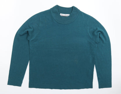 Womens UK Size 16 Pure & Natural Blue Pullover Jumper