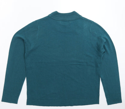 Womens UK Size 16 Pure & Natural Blue Pullover Jumper