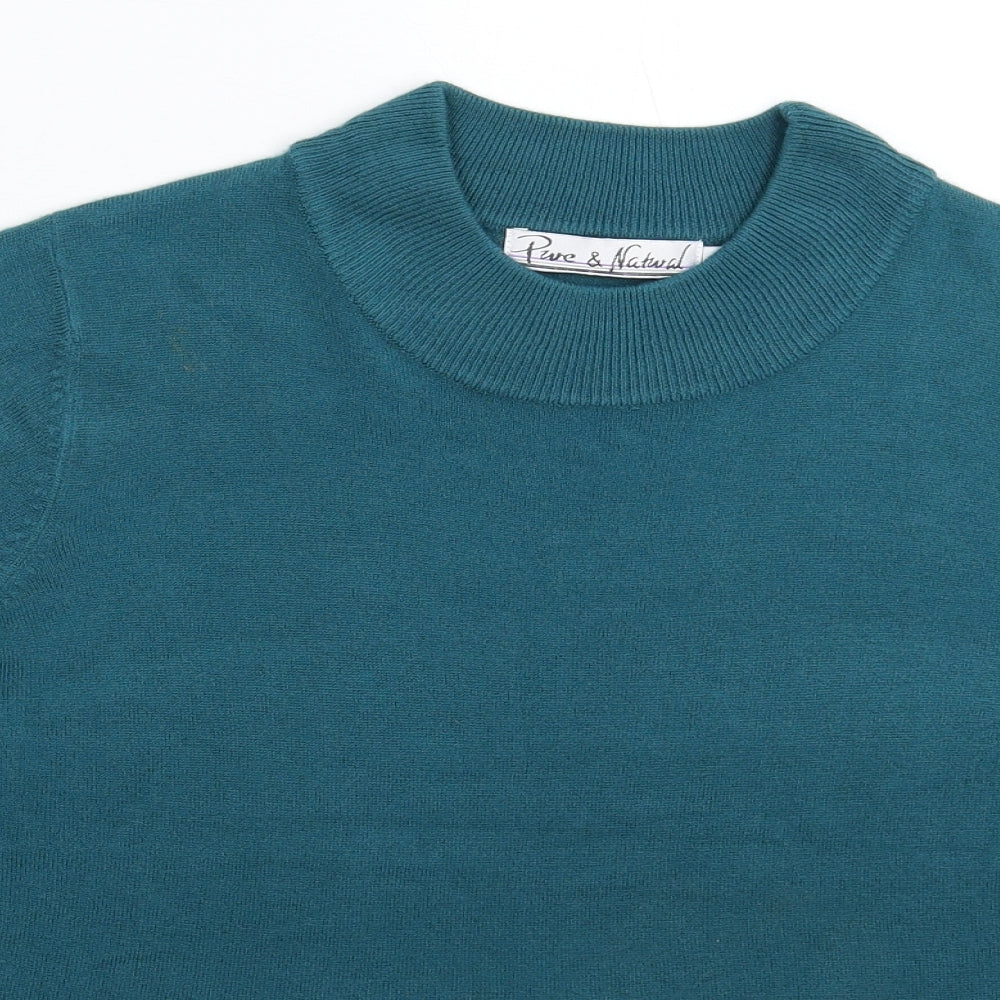 Womens UK Size 16 Pure & Natural Blue Pullover Jumper