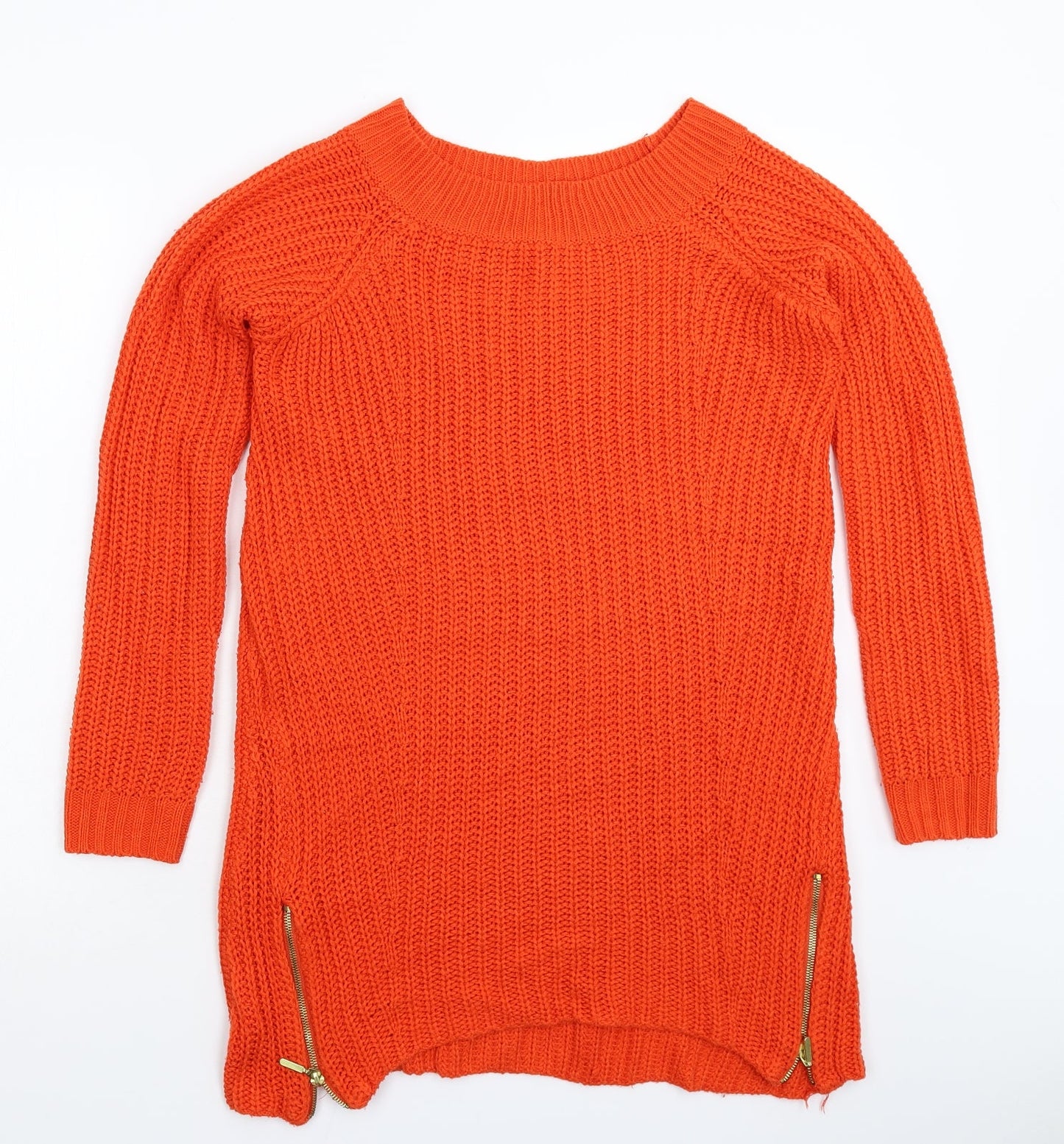 F&F Womens Orange  Knit Pullover Jumper Size 8