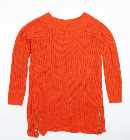 F&F Womens Orange  Knit Pullover Jumper Size 8