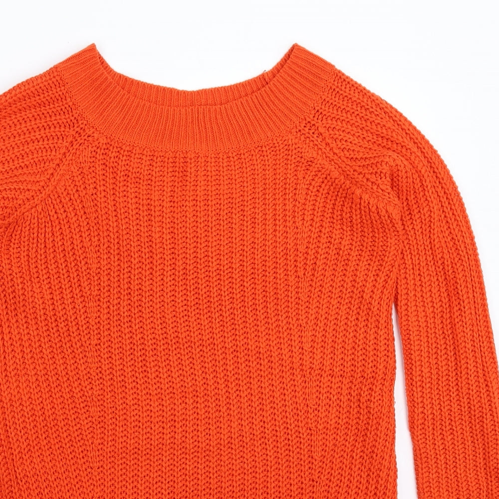F&F Womens Orange  Knit Pullover Jumper Size 8