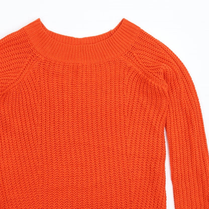 F&F Womens Orange  Knit Pullover Jumper Size 8