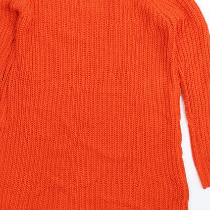 F&F Womens Orange  Knit Pullover Jumper Size 8