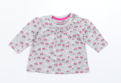 Earlydays Girls Grey   Basic T-Shirt Size 0-3 Months