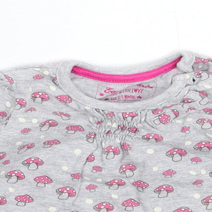 Earlydays Girls Grey   Basic T-Shirt Size 0-3 Months