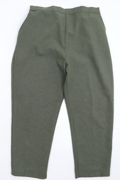 Womens UK Size 32 in Preworn Regular Fit Cropped Green Trousers