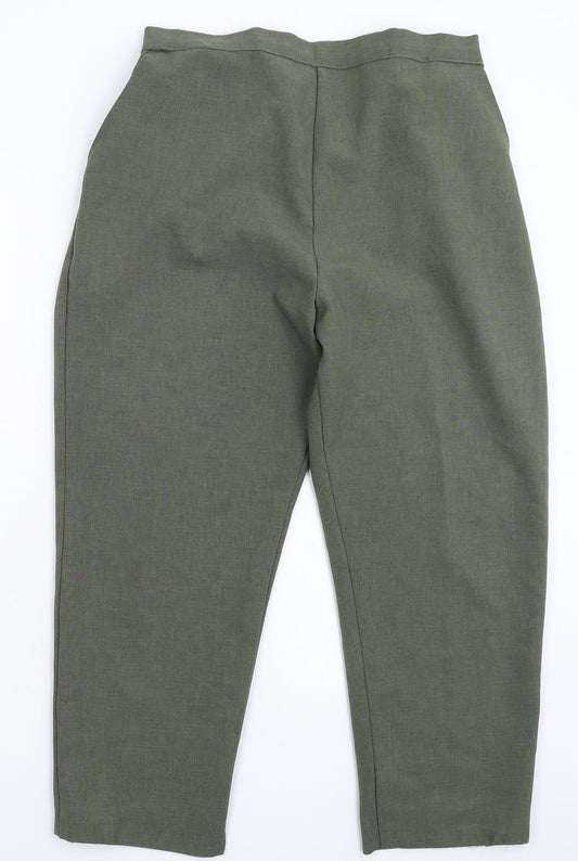 Womens UK Size 32 in Preworn Regular Fit Cropped Green Trousers