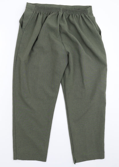 Womens UK Size 32 in Preworn Regular Fit Cropped Green Trousers