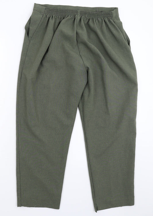 Womens UK Size 32 in Preworn Regular Fit Cropped Green Trousers