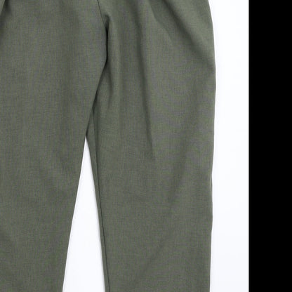 Womens UK Size 32 in Preworn Regular Fit Cropped Green Trousers