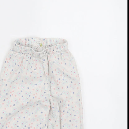 John Lewis Girls White Floral   Pyjama Pants Size 12-18 Months