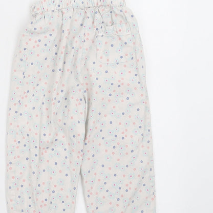 John Lewis Girls White Floral   Pyjama Pants Size 12-18 Months