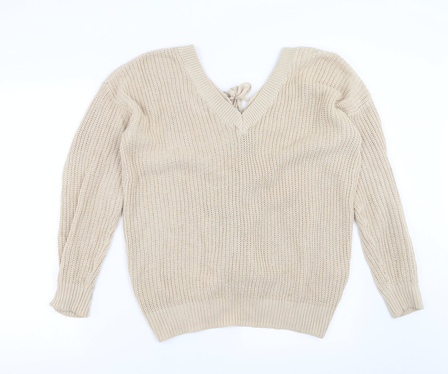 FOREVER 21 Womens Beige  Knit Pullover Jumper Size M