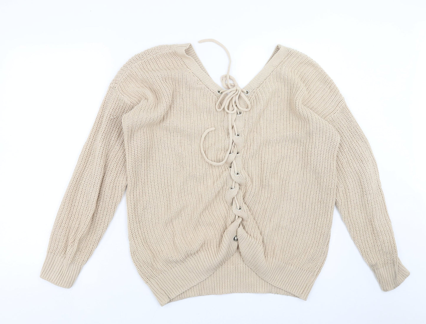FOREVER 21 Womens Beige  Knit Pullover Jumper Size M