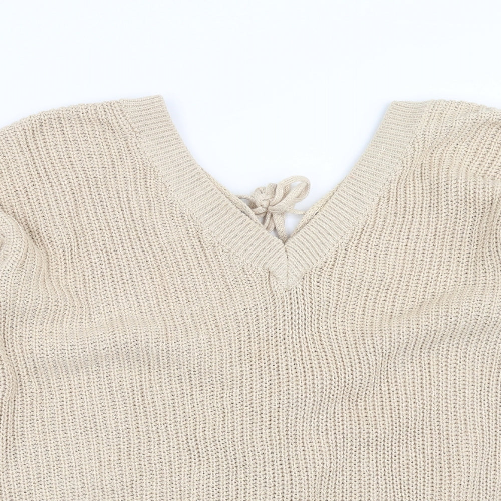 FOREVER 21 Womens Beige  Knit Pullover Jumper Size M