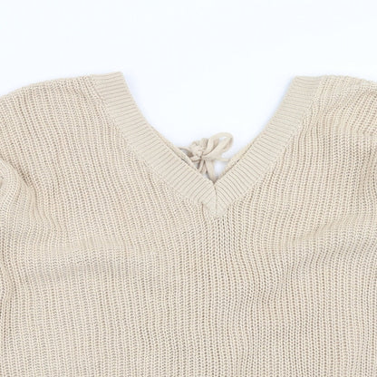 FOREVER 21 Womens Beige  Knit Pullover Jumper Size M