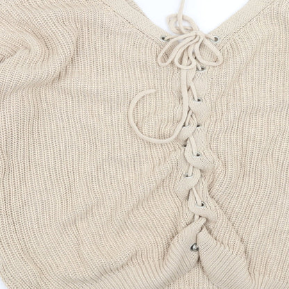 FOREVER 21 Womens Beige  Knit Pullover Jumper Size M
