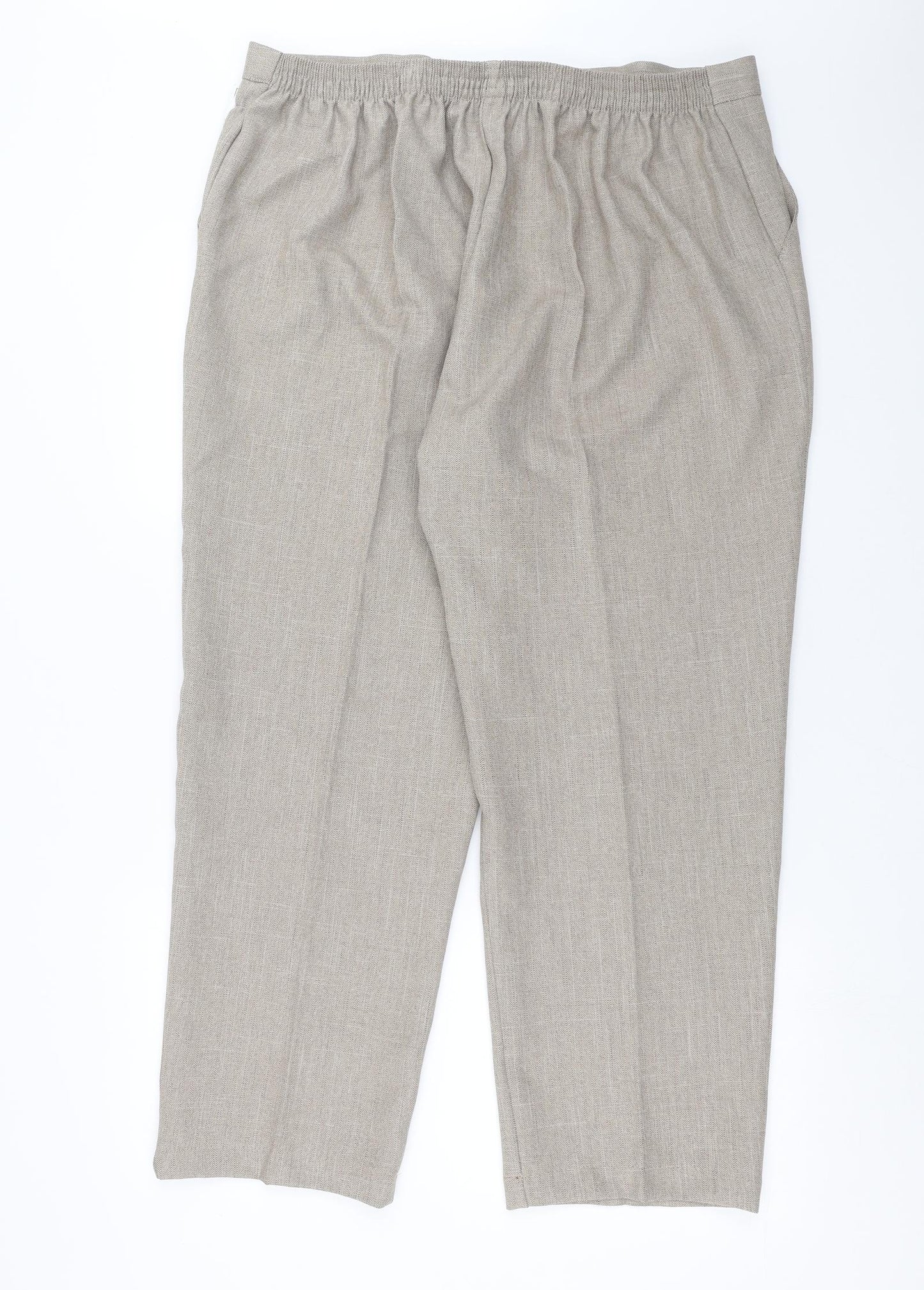 Womens UK Size 24 Emma Collection Regular Fit  Beige Trousers