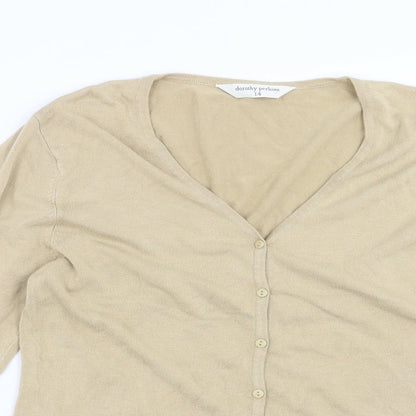Womens UK Size 14 Dorothy Perkins Beige Cardigan Jumper